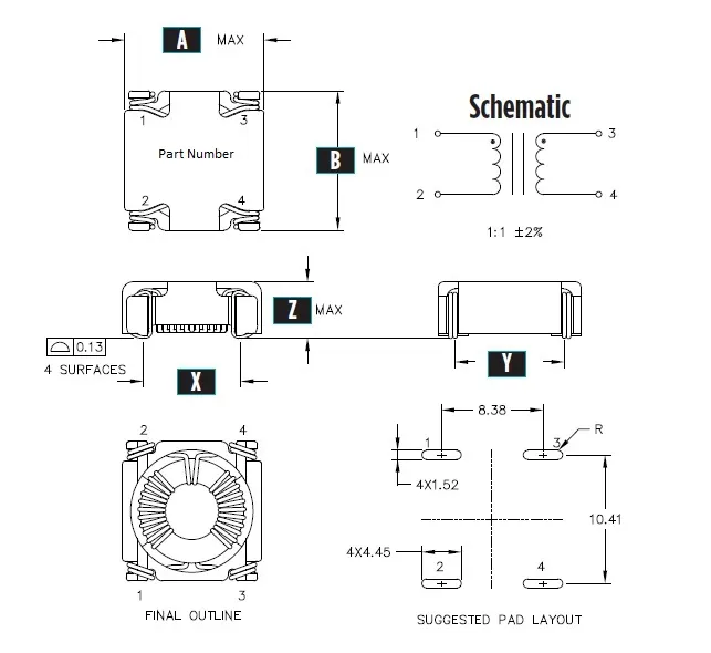 RoHS SMT Common Mode Choke Inductors (Ανταγωγείς πνιγμού κοινής λειτουργίας)