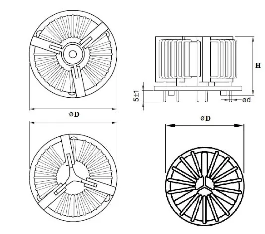 OEM/ODM Inductor Ikp-Elec Καρτόνι Common Mode Flat Wire Choke Coil