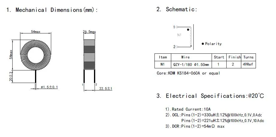 Καρτόνι Coil Ikp 54*54*26.5mm Κίνα Common Mode Choke EMC Συστατικά